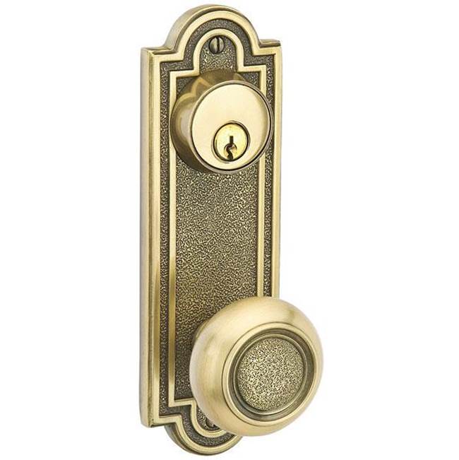 Emtek 8071AS Passage Double Keyed , Sideplate Locksets Belmont 3-5/8" Center to Center Keyed , Astoria Clear Knob - Parent