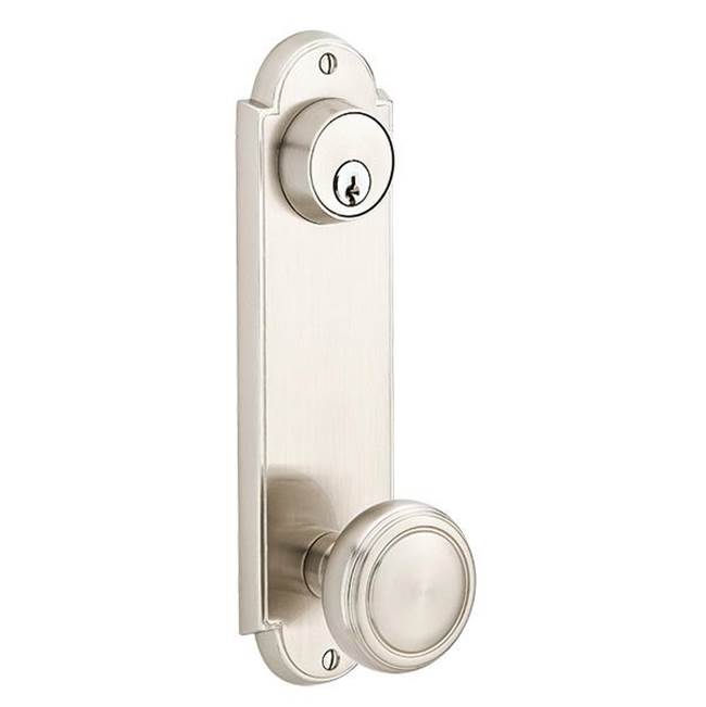 Emtek 8996EB Passage Single Keyed , Sideplate Locksets Delaware 5-1/2" Center to Center Keyed , Ebony Knob - Parent