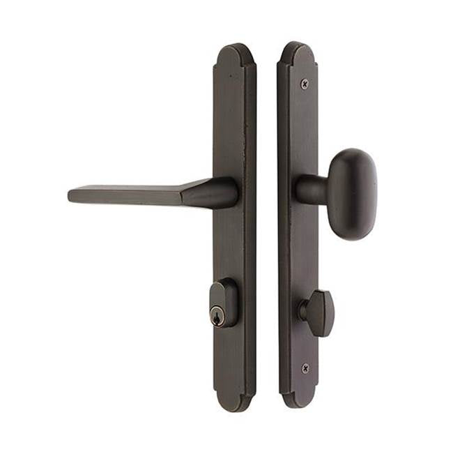 Emtek 4044DLH Entry Dum , Stretto , Sandcast Bronze Arched 11" Plt , Durango Lever , LH - Parent