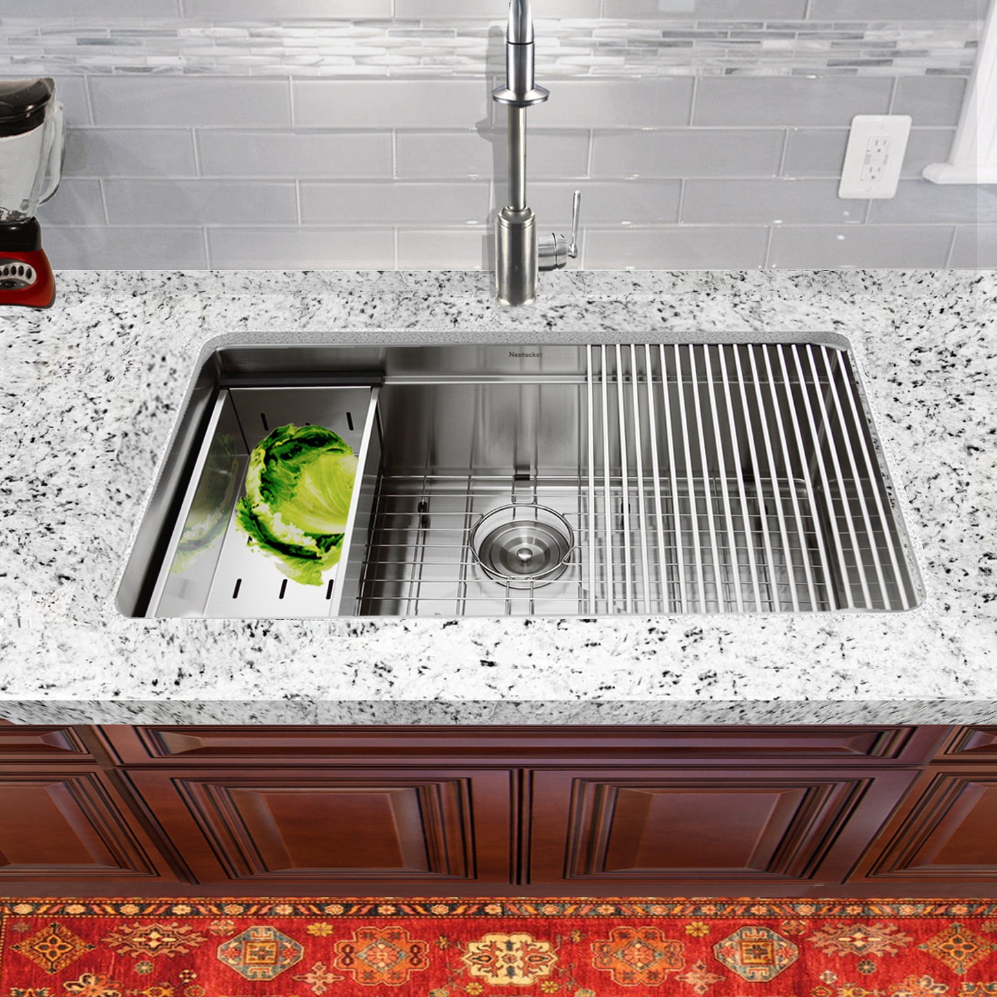 Nantucket SR-PS-3220-16 - 32 Inch Small Radius Undermount Kitchen Sink Stainless Steel