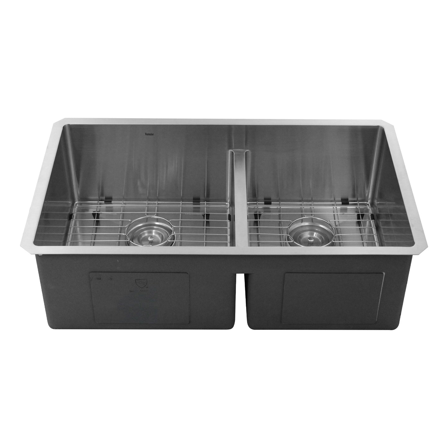 Nantucket Sinks SR3219-OS-16 Pro Series 60/40 Offset Double bowl Undermount Small Radius Kitchen Sink