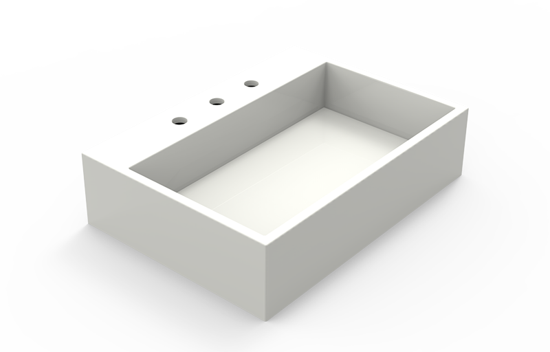 Graff SUB00-3-NO-GL-PC Sublime Countertop Sink With Three Faucet Holes