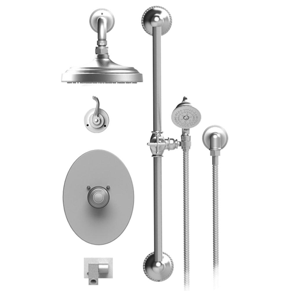 Rubinet T27ETL Temperature Control Shower With Two Way Diverter ShutOff, With One Seperate Volume Control, Hand Held Shower, Bar, Integral Supply, Wall Mount Bidet