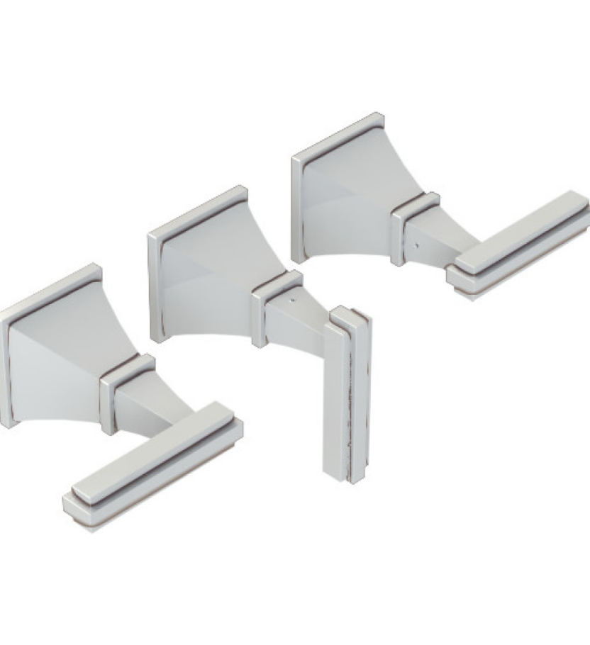 Rubinet T2AMQL Three Valve Tub Filler With Diverter Trim Only