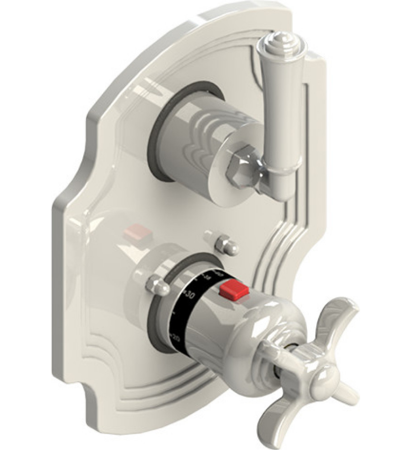 Rubinet T2QRVL Temperature Control Valve With Stop Two Way Diverter With ShutOff, Trim Only