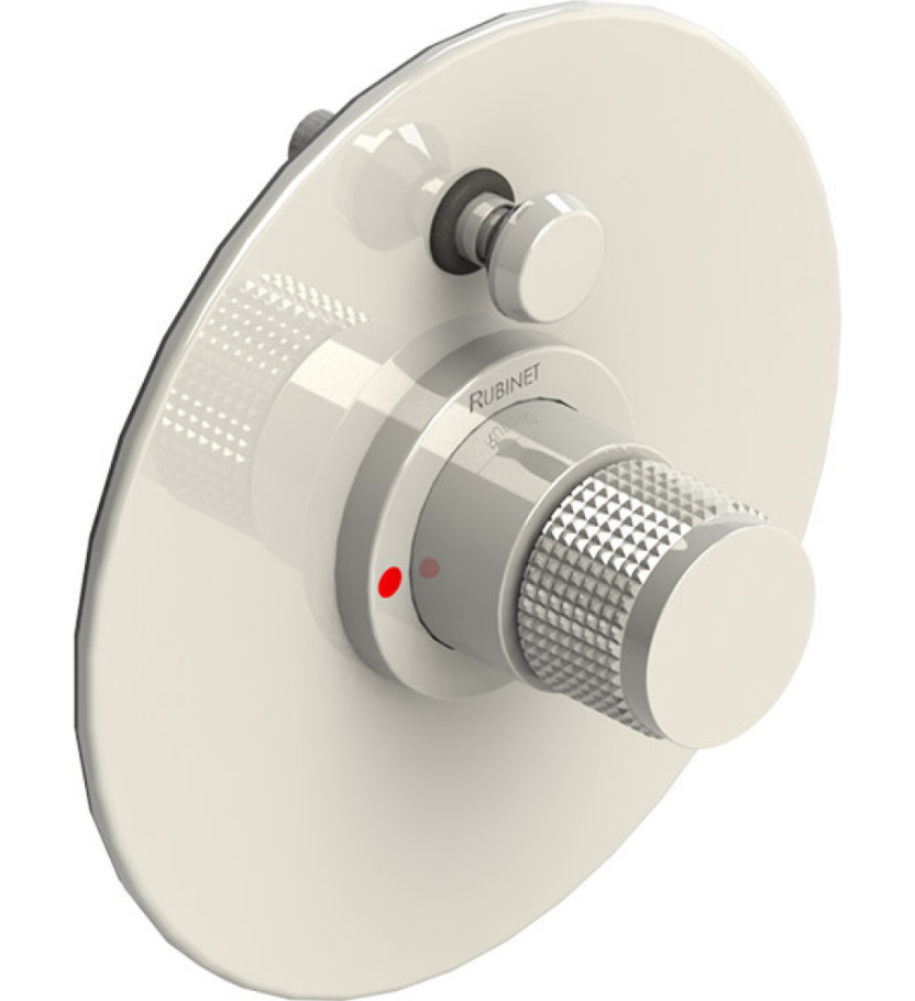 Rubinet T2YHOR Pressure Balance Shower Valve With Stop Two Way Diverter, Trim Only