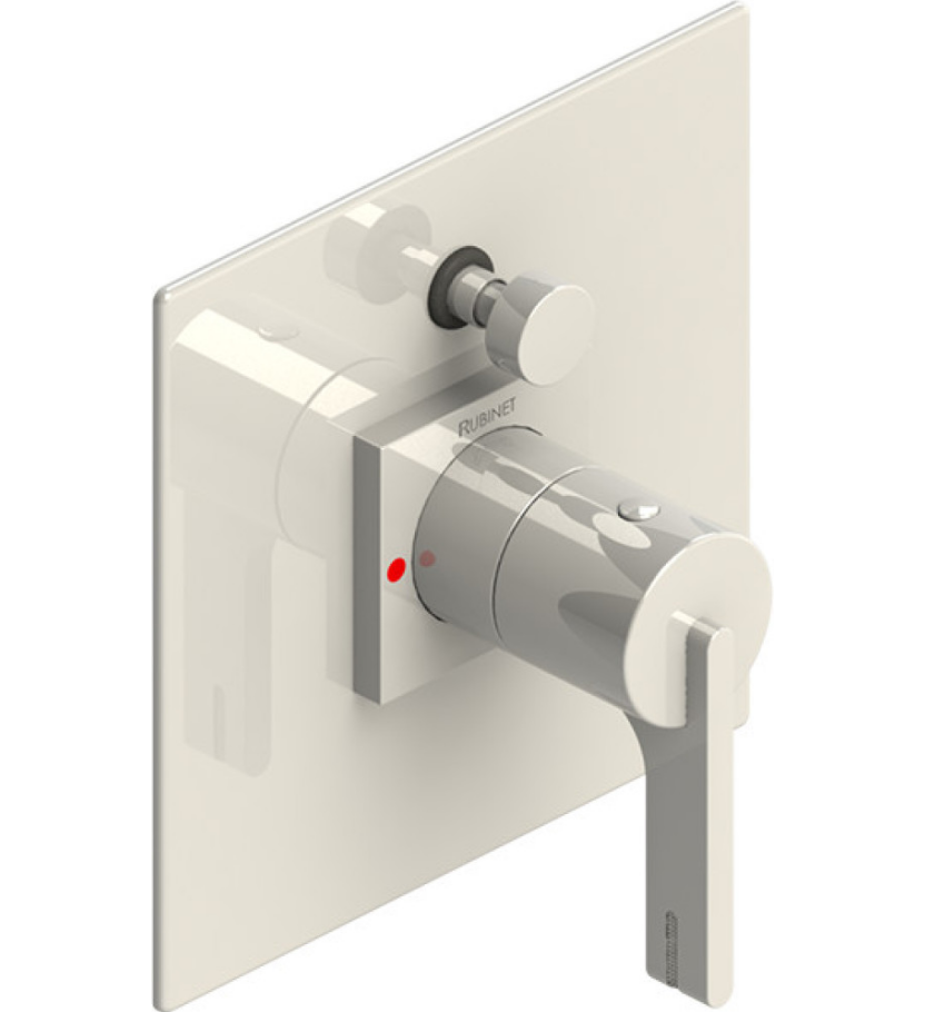 Rubinet T2YRTL Pressure Balance Shower Valve With Stop Two Way Diverter, Trim Only