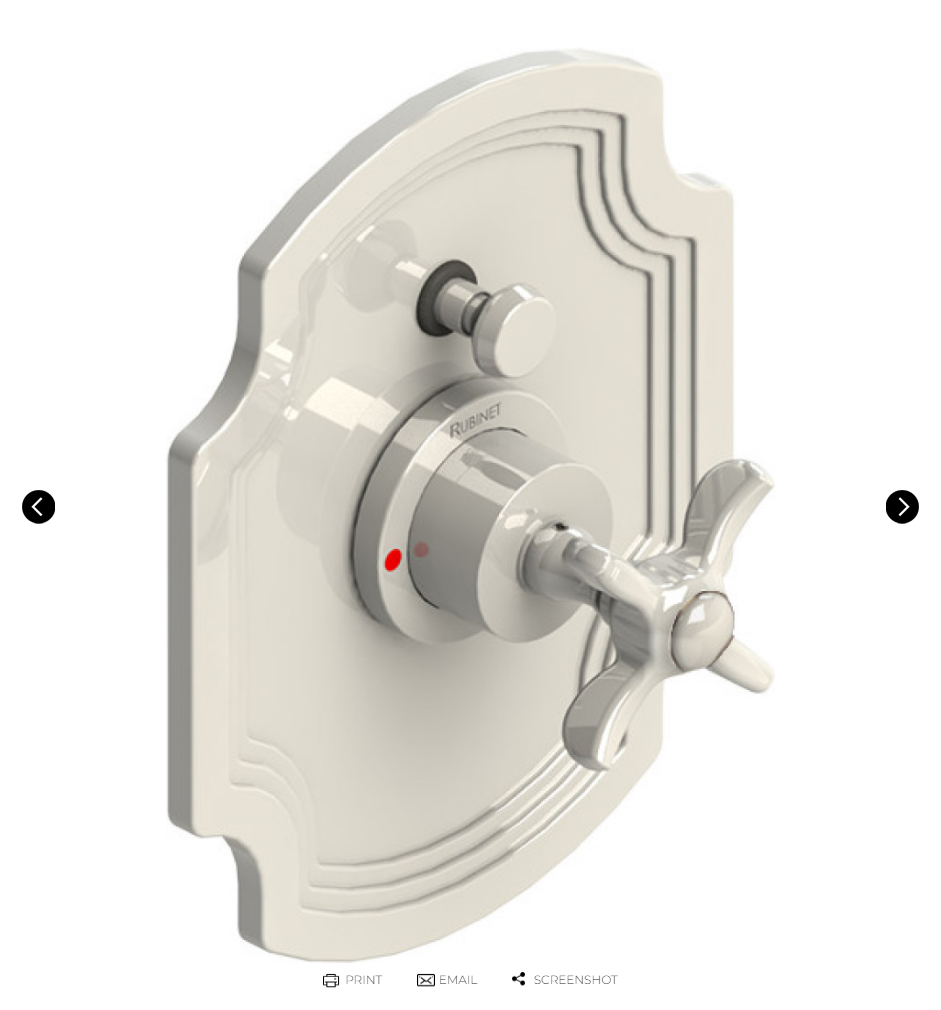 Rubinet T2YRVC Pressure Balance Shower Valve With Stop Two Way Diverter, Trim Only