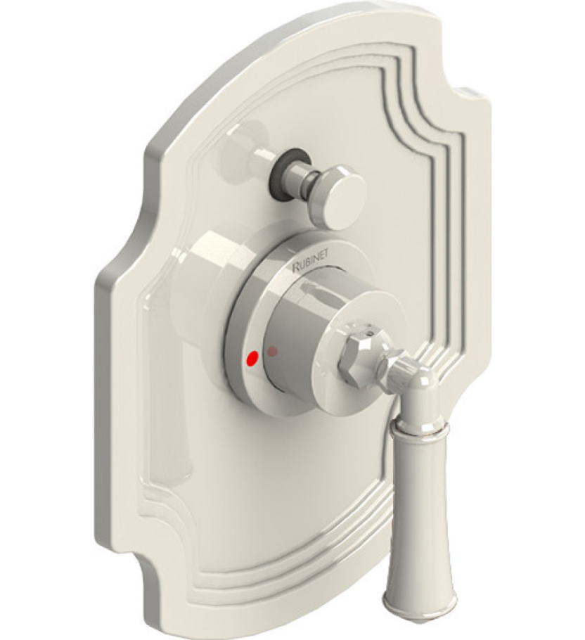 Rubinet T2YRVL Pressure Balance Shower Valve With Stop Two Way Diverter, Trim Only