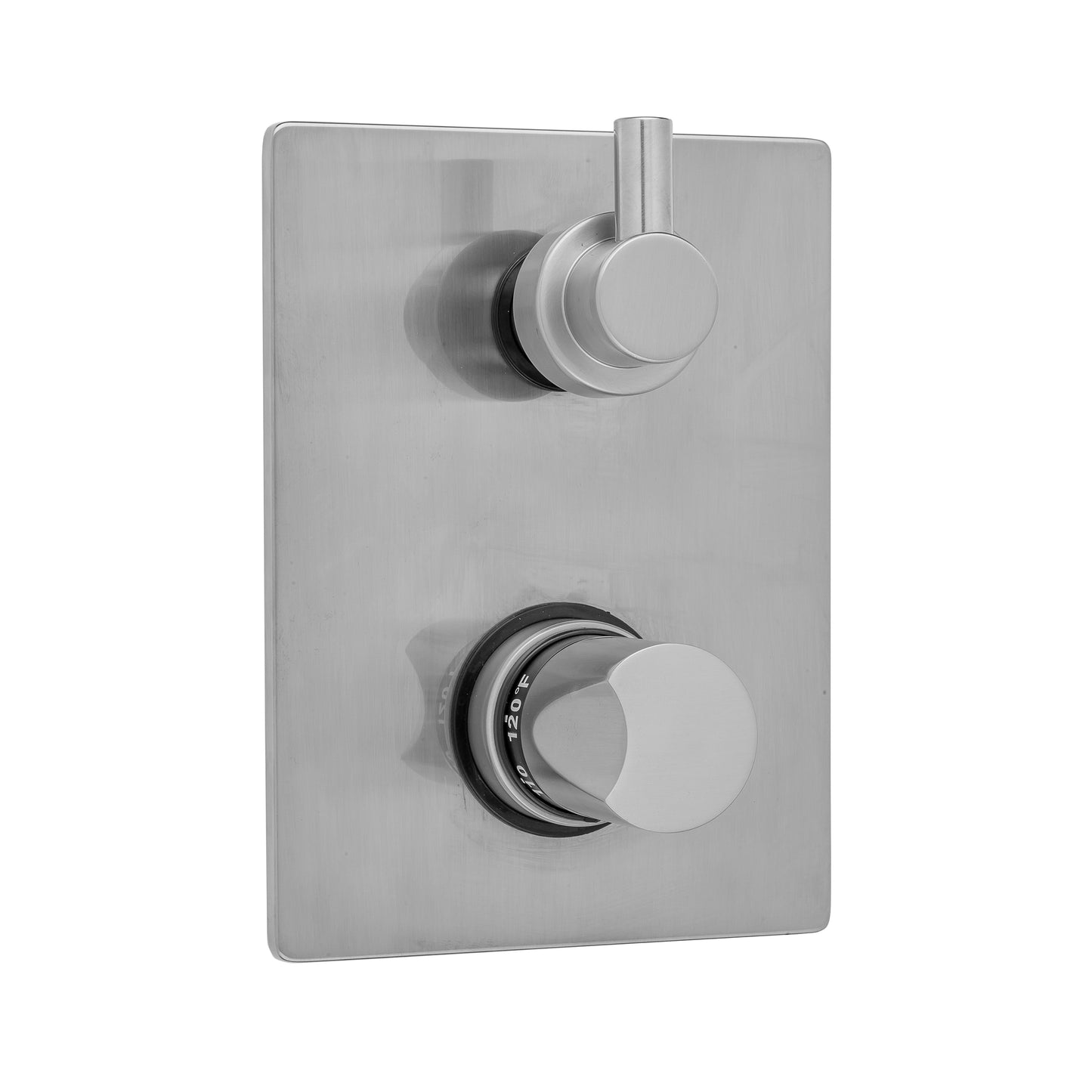 Jaclo T7539-TRIM Rectangle Plate With Thumb Thermostatic Valve With Contempo Short Peg Lever Built-In 2-Way Or 3-Way Diverter/Volume Controls - Parent