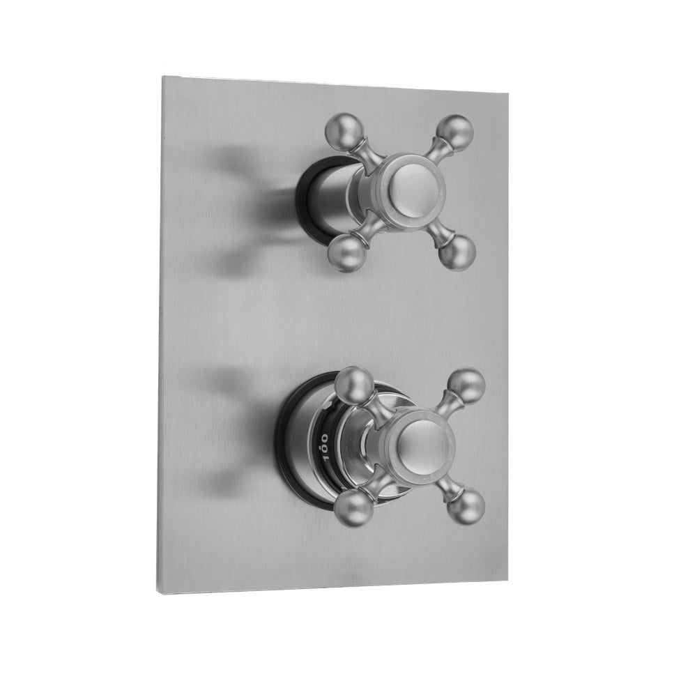 Jaclo T8757-TRIM Rectangle Plate With Ball Cross Thermostatic Valve With Ball Cross Built-In 2-Way Or 3-Way Diverter/Volume Controls - Parent