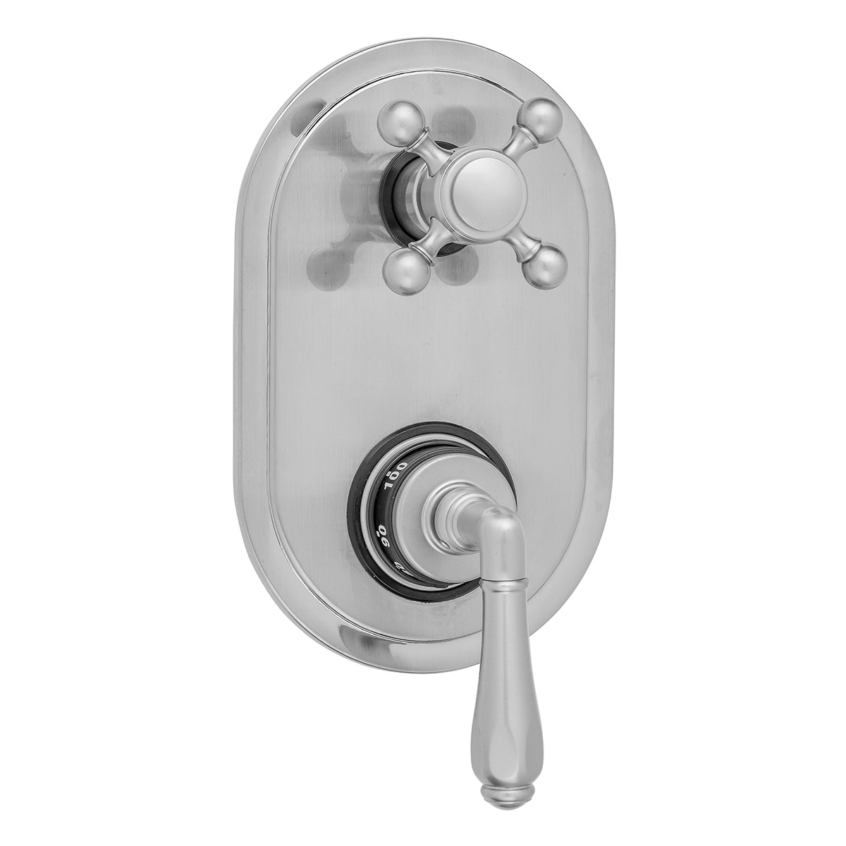 Jaclo T9574-TRIM Oval Plate With Smooth Lever Thermostatic Valve With Ball Cross Built-In 2-Way Or 3-Way Diverter/Volume Controls - Parent