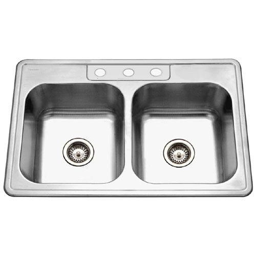 Houzer Revive ADA Topmount Stainless Steel 3-hole Sink