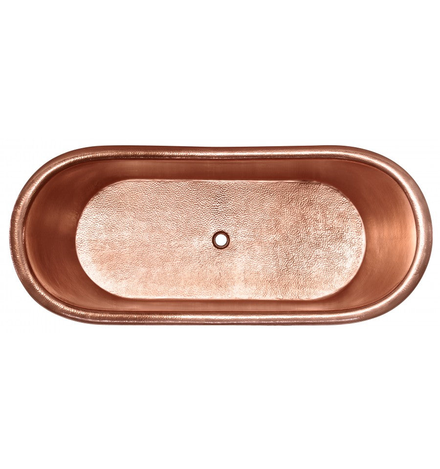 Thompson Traders TBT-7030-CL Hibernia Oval 70" Copper Freestanding Medium Antique Exterior & Rose Gold Interior