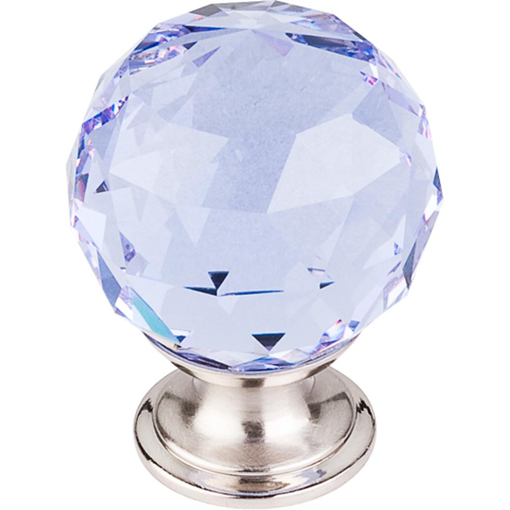 Top Knobs TK114 Light Blue Crystal Knob 1 3/8" w/ Polished Chrome Base - Parent