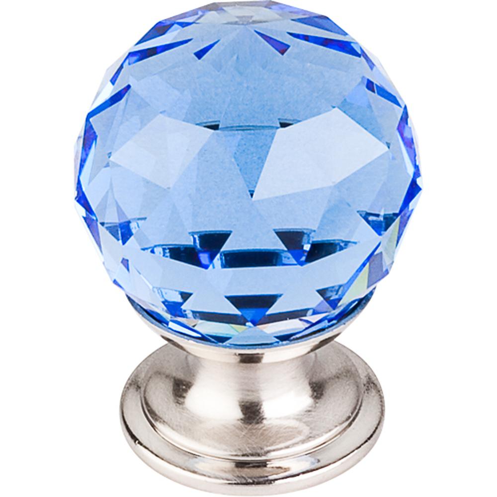 Top Knobs TK123 Blue Crystal Knob 1 1/8" w/ Polished Chrome Base - Parent