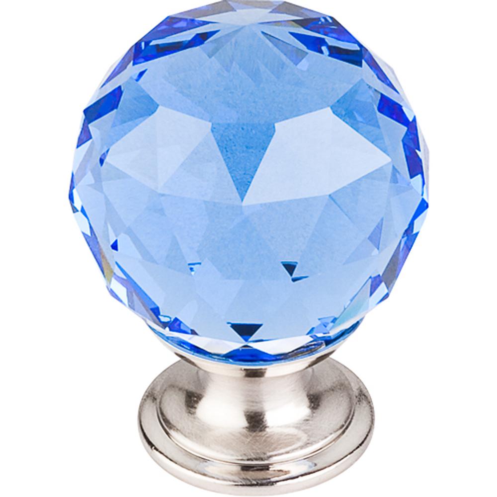 Top Knobs TK124 Blue Crystal Knob 1 3/8" w/ Polished Chrome Base - Parent