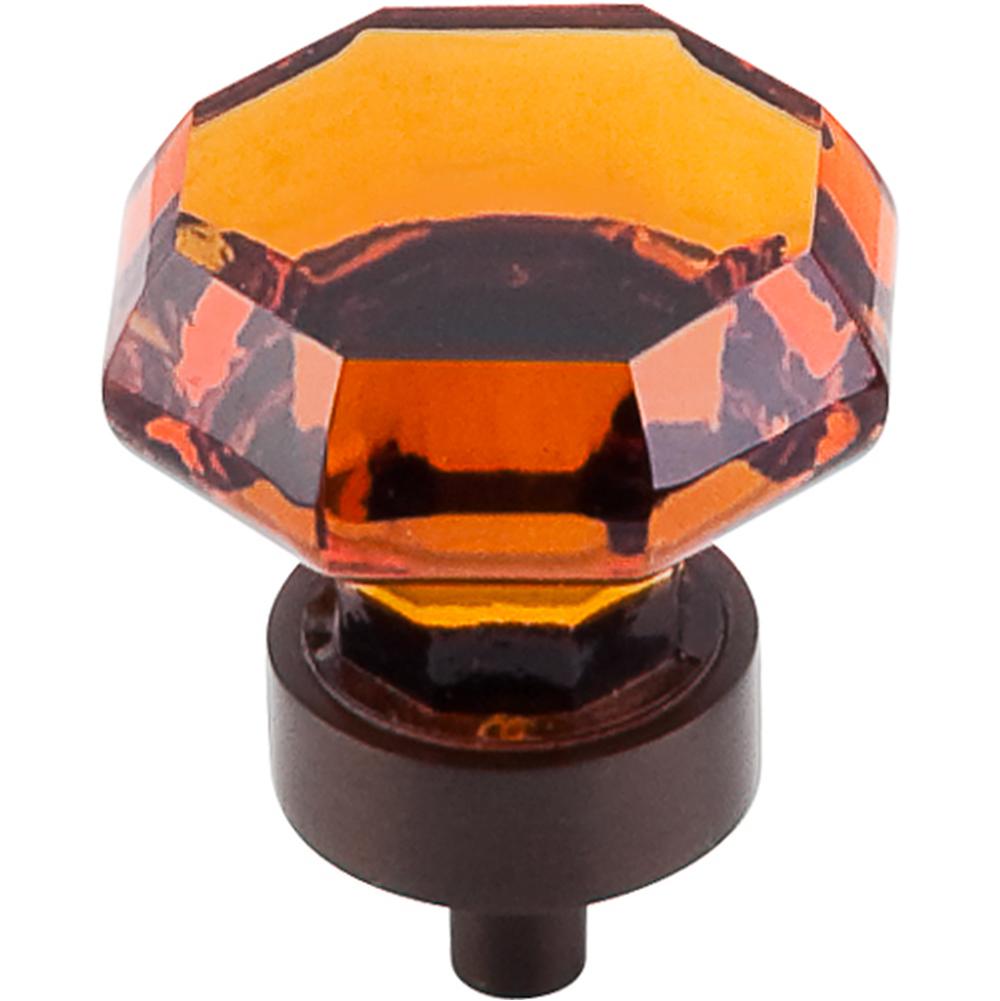 Top Knobs TK138 Wine Octagon Crystal Knob 1 1/8" w/ Oil Rubbed Bronze Base