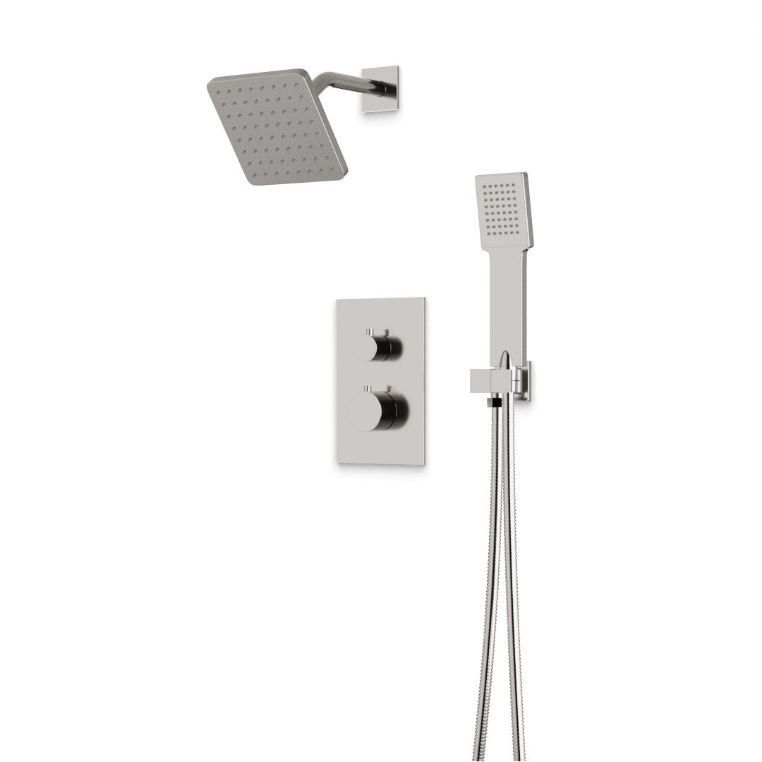 Artos TS071 Otella Thermostatic Shower Trim Kit with Shower Head on Angled Arm & Hand Shower