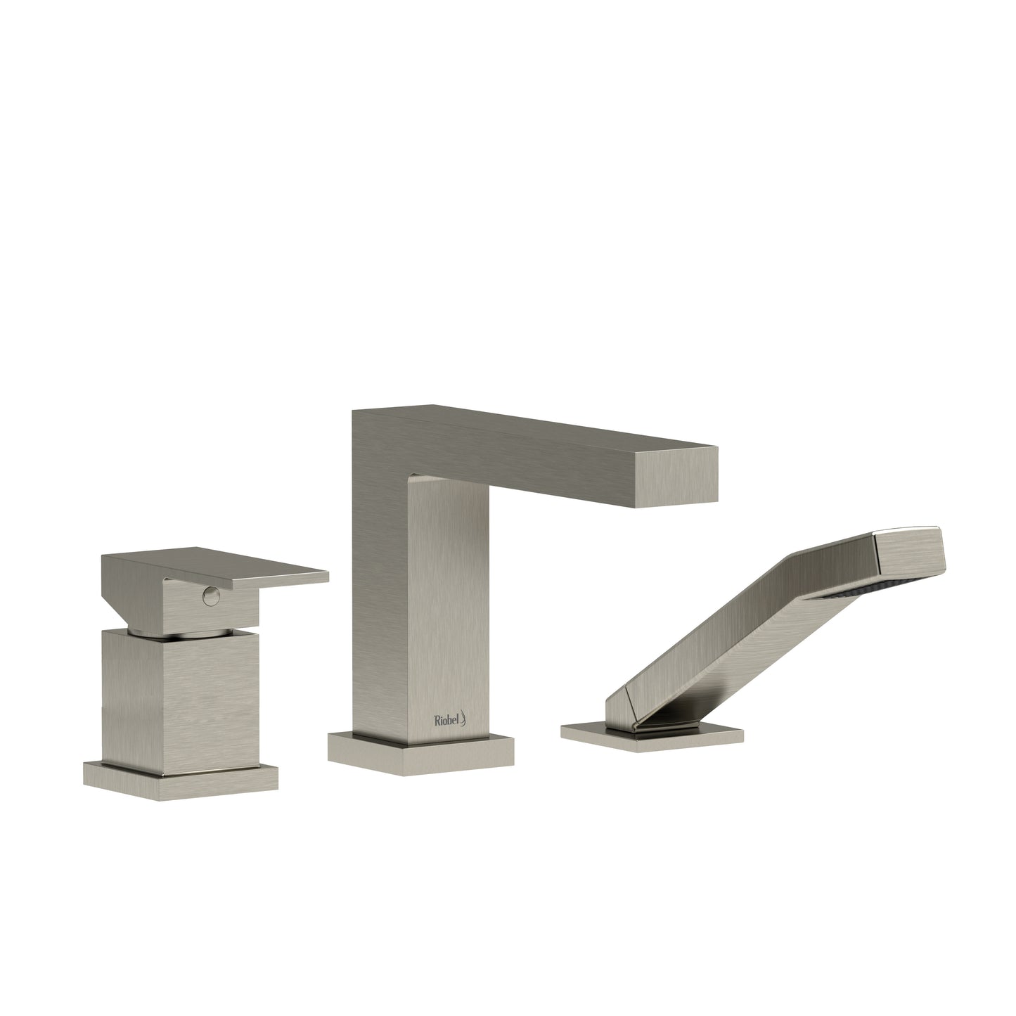 Riobel TUS16 Kubik 3-Hole Pressure Balance Deck Mount Tub Filler Trim