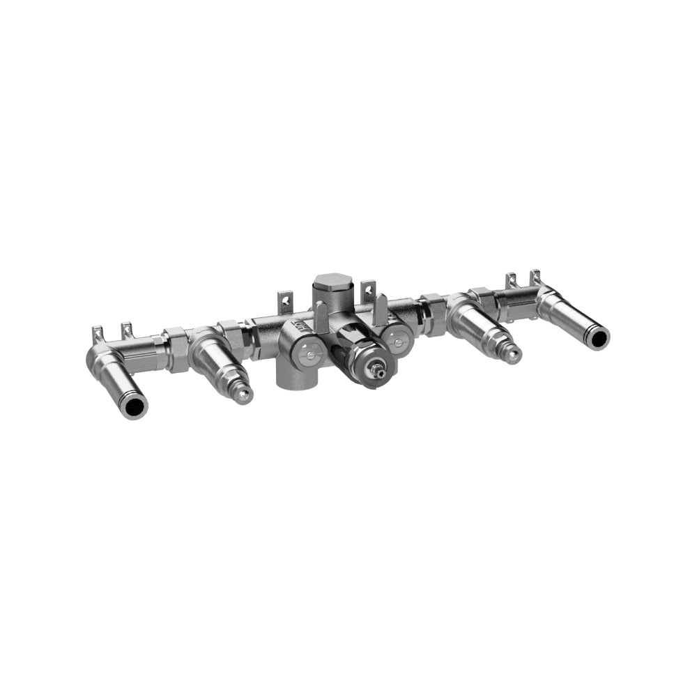 Flusso TVH.2691 3/4" Thermostatic Wall Mount Tub Filler Valve - 2 Outputs