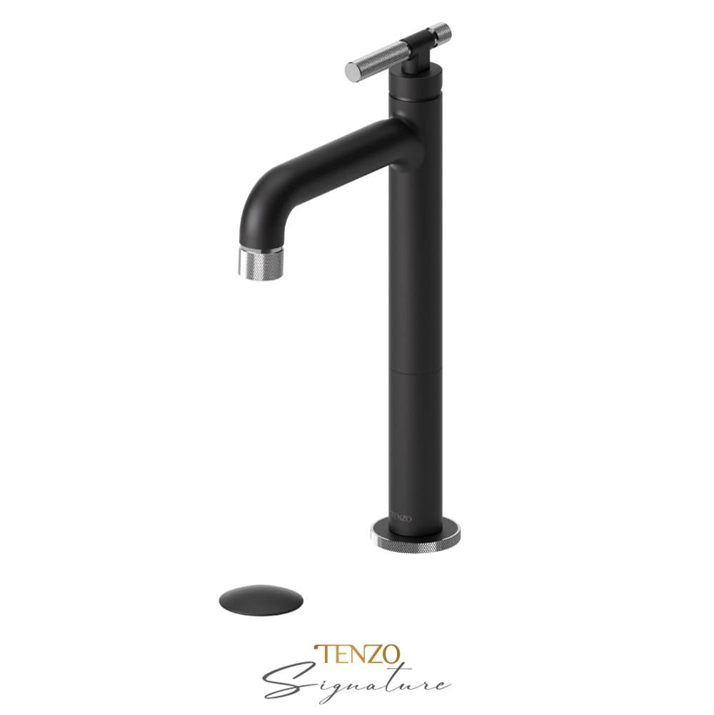 Tenzo BE11H-F-W Tall Single Lavatory Faucet With Drain Bellacio-F