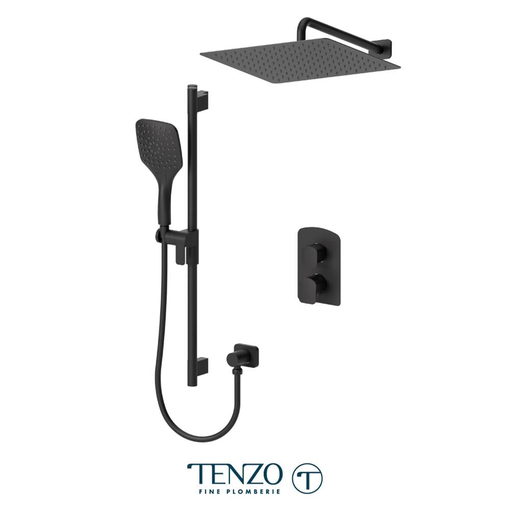Tenzo F-DEPB32-20113-MB Trim For Delano T-Box Kit 2 Functions Pressure Balance Matte Black Finish
