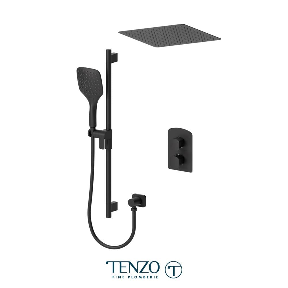Tenzo F-DEPB32-21165-MB Trim For Delano T-Box Kit 2 Functions Pressure Balance Matte Black Finish