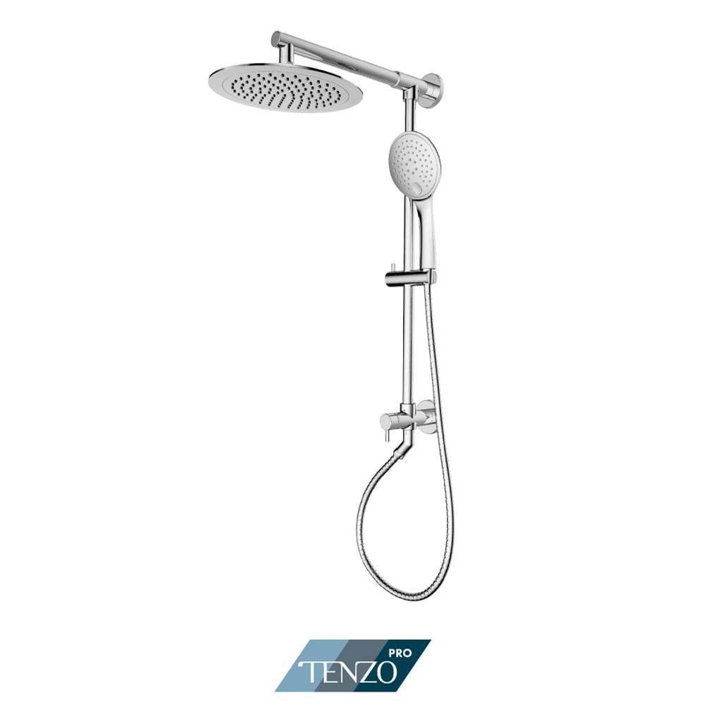 Tenzo TZP-120-CR Exposed Shower System 2 Function Temperature Control Chrome