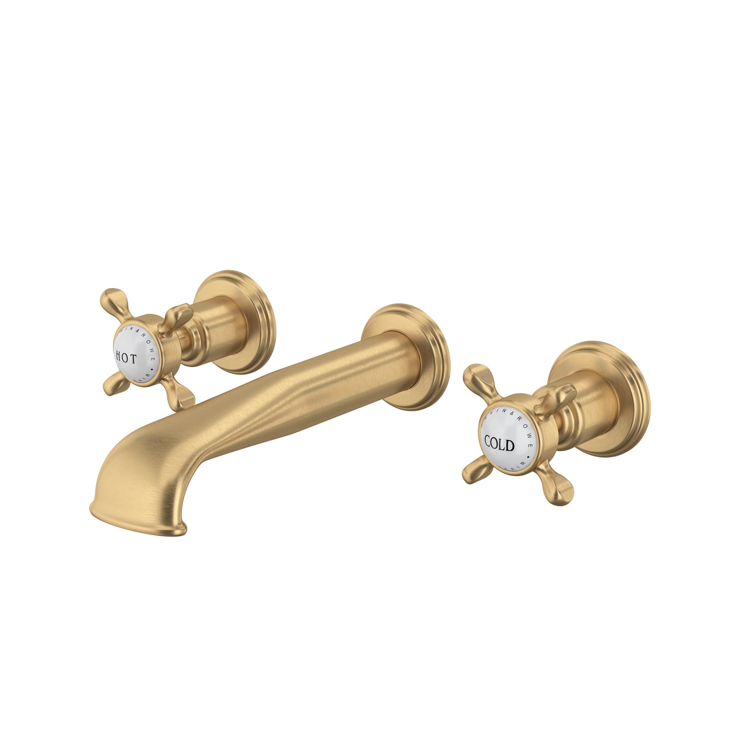 Perrin & Rowe U.3561 Edwardian Wall Mount Lavatory Faucet Trim With U-Spout