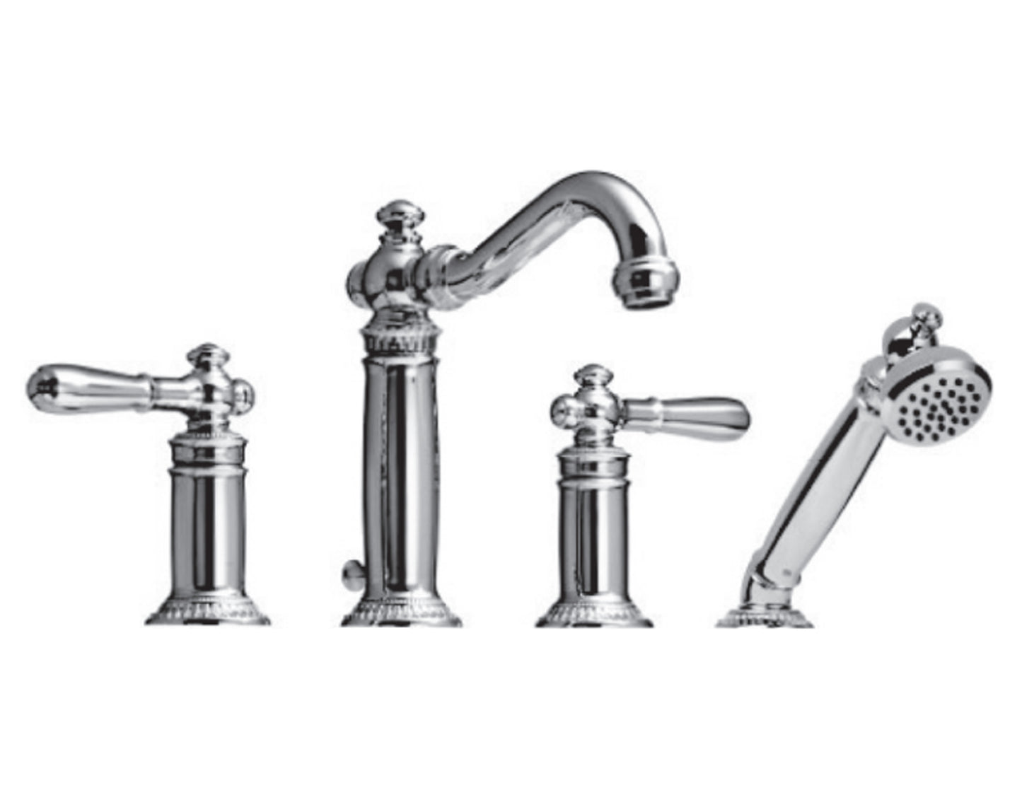 Vissoni V1355PE-TM Roman Tub Filler w/Single Function Hand Shower - Users P0360 valve - Parent