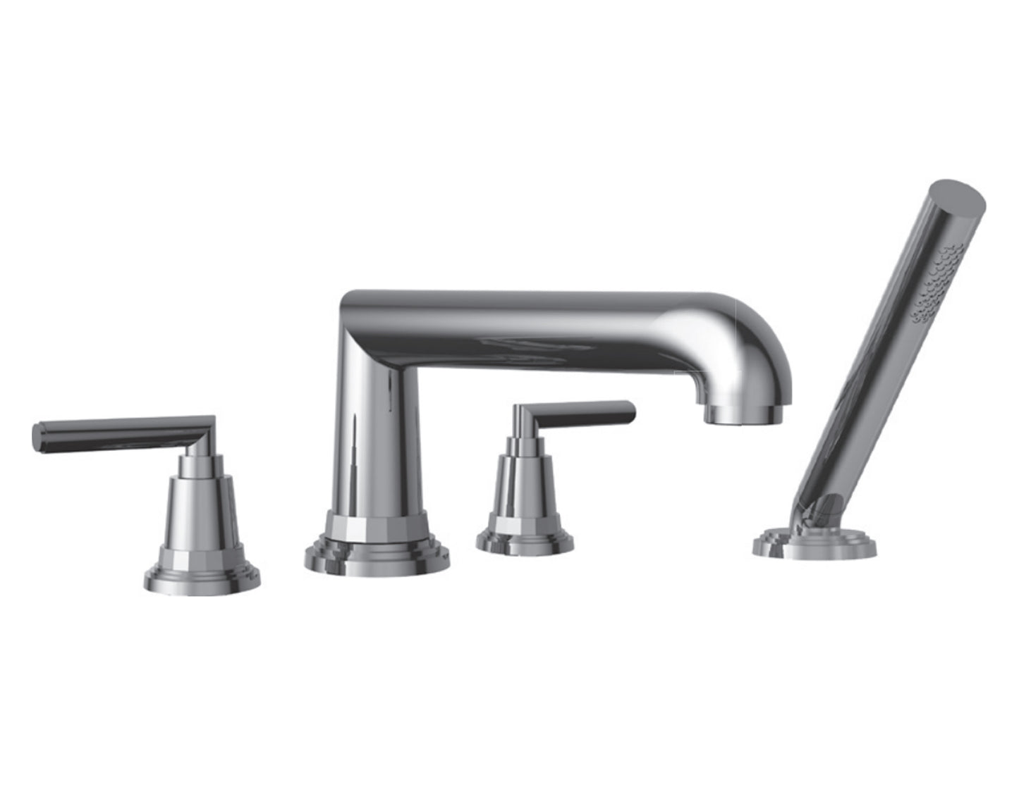 Vissoni V1455GH-TM Roman Tub Filler w/Single Function Hand Shower and Hose - Uses P0360 valve - Parent