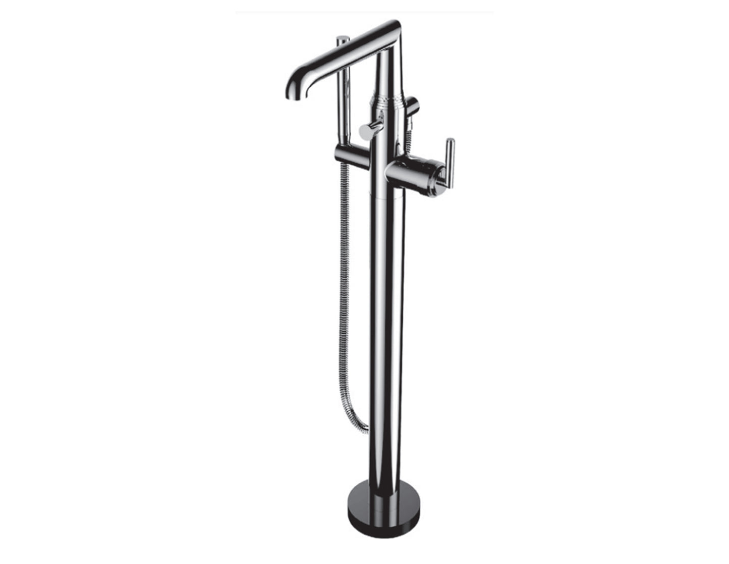 Vissoni V7054GH-TM Floor Mount Tub Filler w/Single Function Hand Shower and Hose - Uses P0800 valve - Parent
