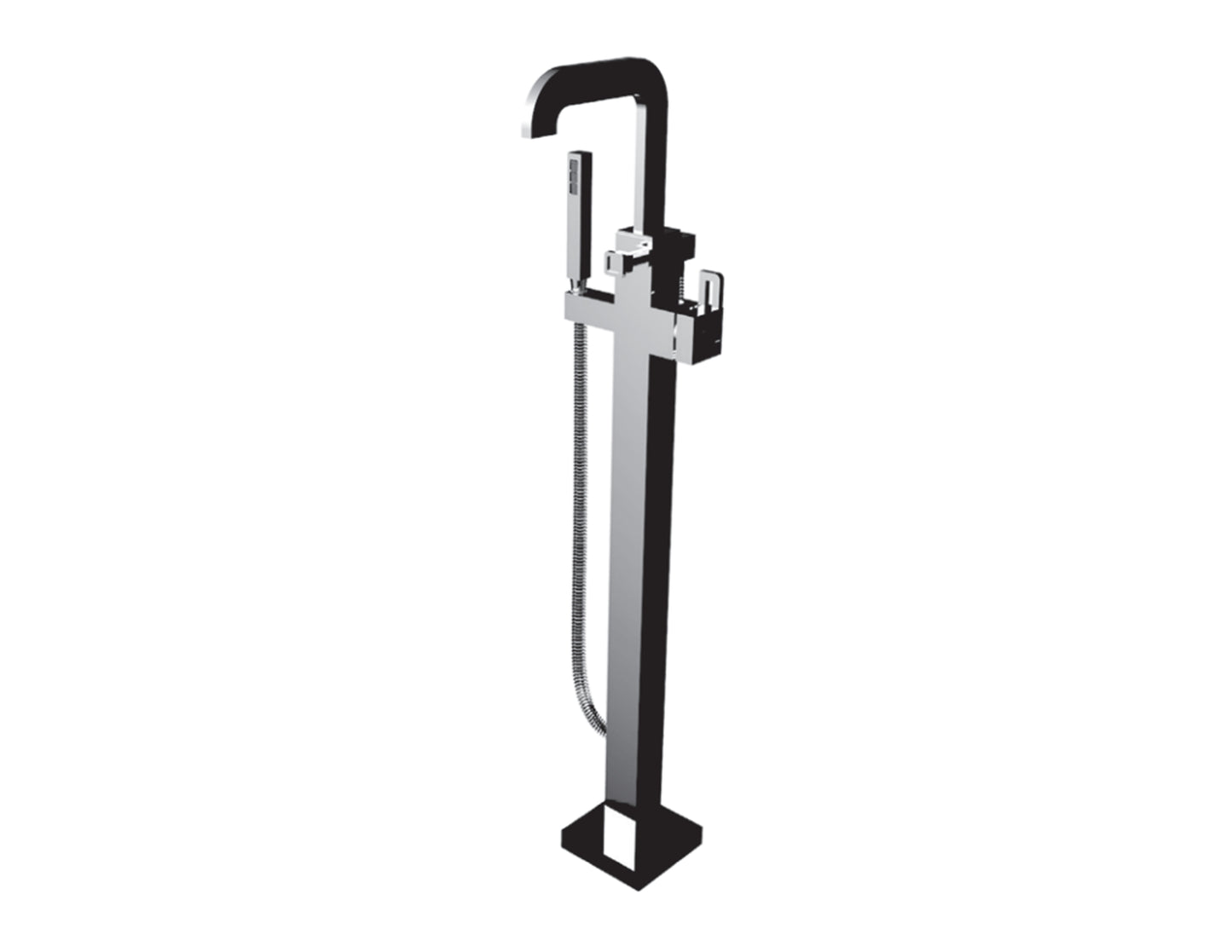 Vissoni V7054SL-TM Floor Mount Tub Filler w/Single Function Hand Shower and Hose - Uses P0800 valve - Parent