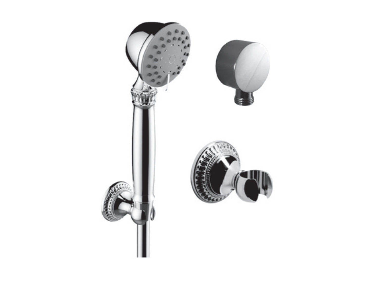 Vissoni V768392 Multifunction Hand Shower Set w/Bracket, Supply Elbow, and Hose - Parent
