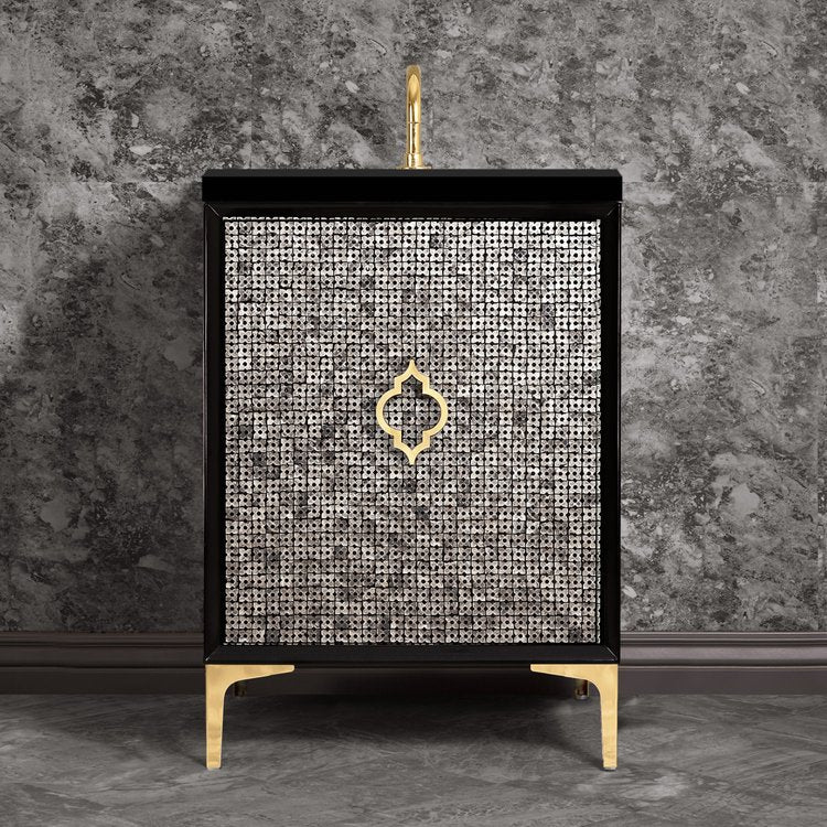 Linkasink VAN24B-006 Mother Of Pearl With Arabesque Pull 24 Wide Vanity, 24 X 22 X 33.5 (Without Vanity Top) - Parent