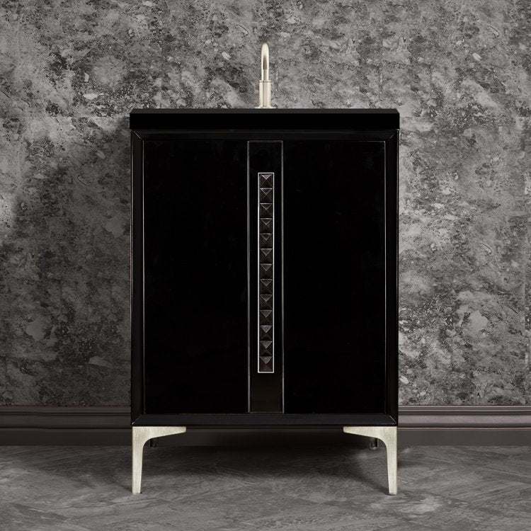 Linkasink VAN24B-022SN Tuxedo With 18 Artisan Glass Pyramid Hardware 24 Wide Vanity, 24 X 22 X 33.5 (Without Vanity Top) - Parent