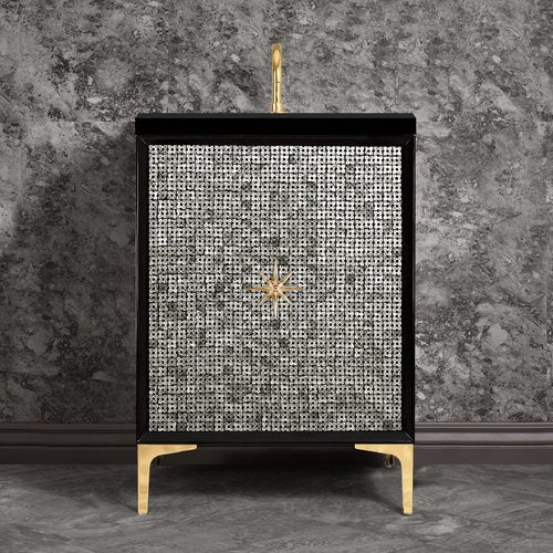 Linkasink VAN24B-028 Mother Of Pearl With Star Hardware 24 Wide Vanity, 24 X 22 X 33.5 (Without Vanity Top) - Parent