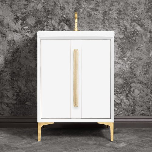 Linkasink VAN24W-021PB Tuxedo With 18 Artisan Glass Prism Hardware 24 Wide Vanity, 24 X 22 X 33.5 (Without Vanity Top) - Parent