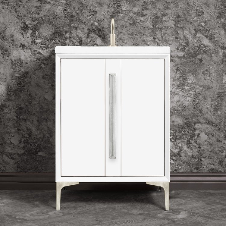 Linkasink VAN24W-021SN Tuxedo With 18 Artisan Glass Prism Hardware 24 Wide Vanity, 24 X 22 X 33.5 (Without Vanity Top) - Parent