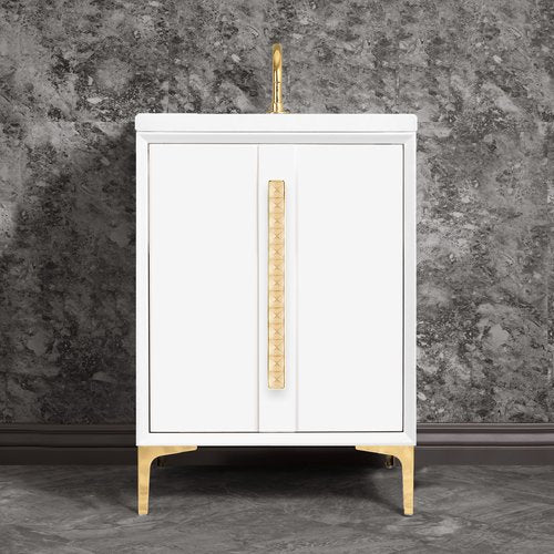 Linkasink VAN24W-022PB Tuxedo With 18 Artisan Glass Pyramid Hardware 24 Wide Vanity, 24 X 22 X 33.5 (Without Vanity Top) - Parent