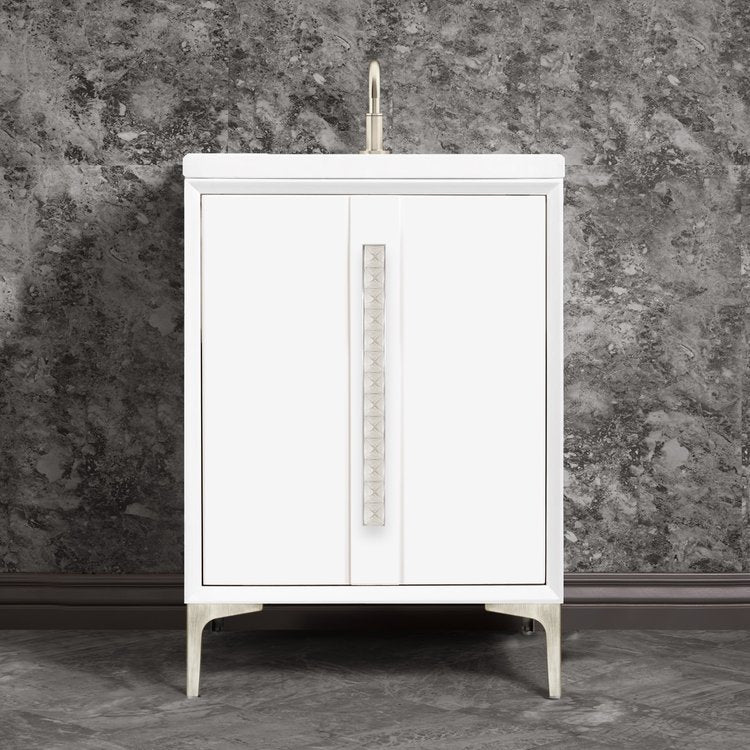 Linkasink VAN24W-022SN Tuxedo With 18 Artisan Glass Pyramid Hardware 24 Wide Vanity, 24 X 22 X 33.5 (Without Vanity Top) - Parent