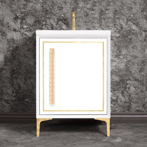 Linkasink VAN24W-026PB Linea With 18 Artisan Glass Pyramid Hardware 24 Wide Vanity, 24 X 22 X 33.5 (Without Vanity Top) - Parent