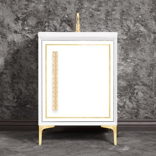 Linkasink VAN24W-026SB Linea With 18 Artisan Glass Pyramid Hardware 24 Wide Vanity, 24 X 22 X 33.5 (Without Vanity Top) - Parent