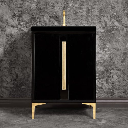 Linkasink VAN30B-021SB Tuxedo With 18 Artisan Glass Prism Hardware 30 Wide Vanity, 30 X 22 X 33.5 (Without Vanity Top) - Parent