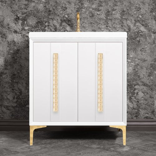 Linkasink VAN30W-022PB Tuxedo With 18 Artisan Glass Pyramid Hardware 30 Wide Vanity, 30 X 22 X 33.5 (Without Vanity Top) - Parent