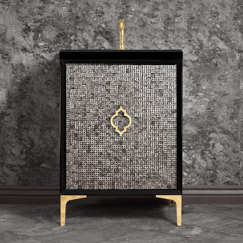 Linkasink VAN36B-006 Mother Of Pearl With Arabesque Pull 36 Wide Vanity, 36 X 22 X 33.5 (Without Vanity Top) - Parent