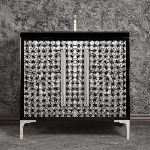 Linkasink VAN36B-017PN Mother Of Pearl With 18 Artisan Glass Prism Hardware 36 Wide Vanity, 36 X 22 X 33.5 (Without Vanity Top) - Parent