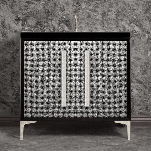 Linkasink VAN36B-018PN Mother Of Pearl With 18 Artisan Glass Pyramid Hardware 36 Wide Vanity, 36 X 22 X 33.5 (Without Vanity Top) - Parent