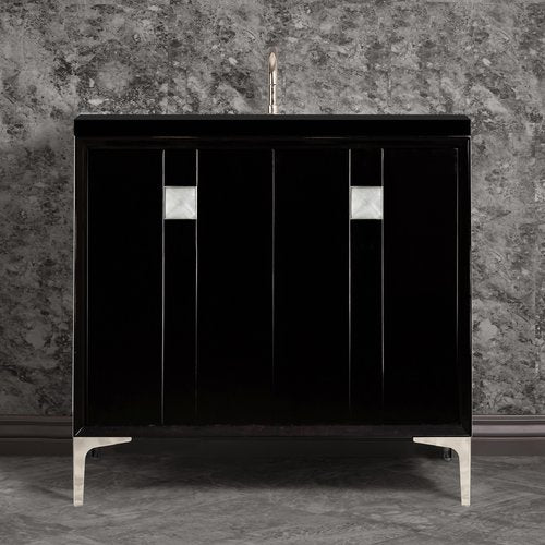 Linkasink VAN36B-019PN Tuxedo With 3 Artisan Glass Prism Hardware 36 Wide Vanity, 36 X 22 X 33.5 (Without Vanity Top) - Parent